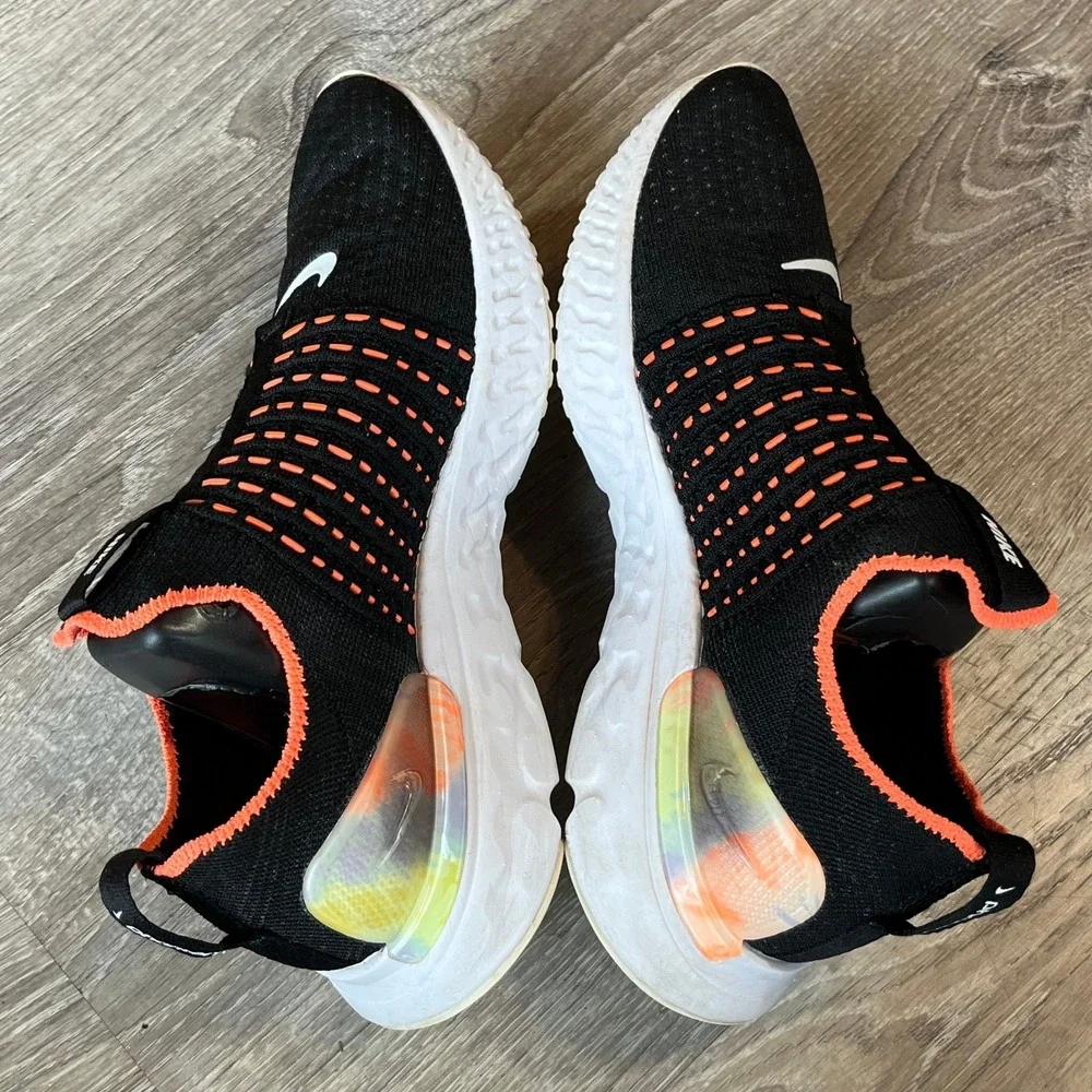 Nike React Phantom Run Flyknit 2 Running Shoe Black Mango Women 6.5 UK 4 EU 37.5